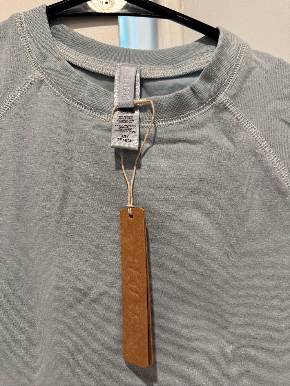 SKIMS Short Sleeve Fitted T-Shirt Dress in Light Sage - Picture 2 of 5